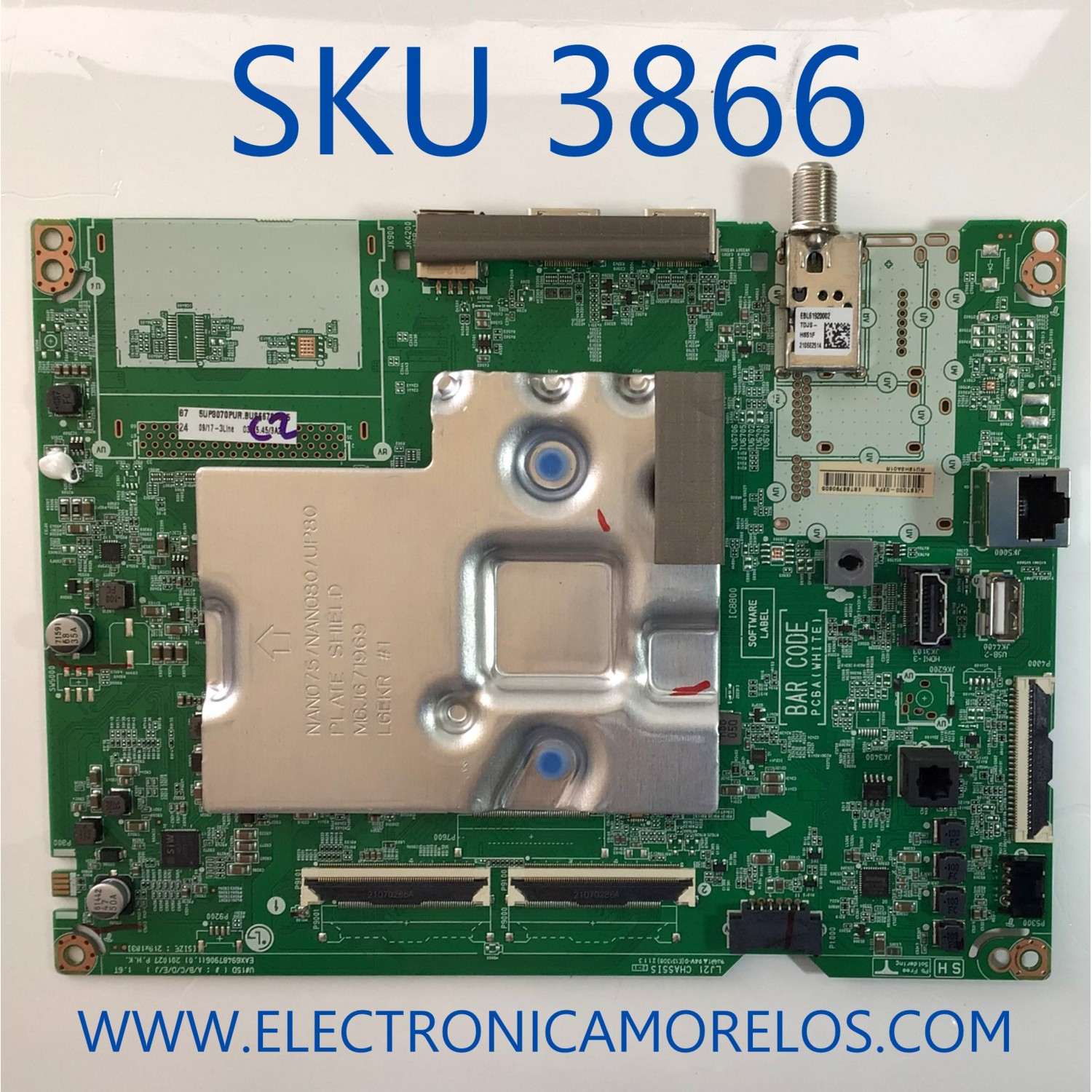 MAIN PARA TV LG 4K·UHD·HDR ((SMART TV)) / NUMERO DE PARTE EBT66790605 / EAX69487906(1.0) / EAX69487906 / 66790605 / PANEL NC750TQG-VCKH1 / MODELO 75UP8070PUR / 75UP8070PUR.BUSCLKR